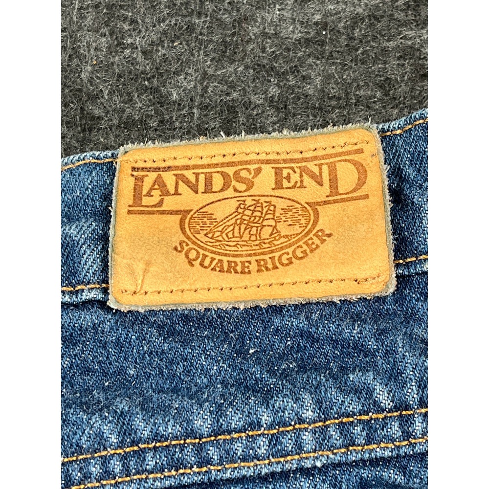 Lands End Flannel Lined Jeans Mens 40 Blue Excellent Vintage Made in USA - Picture 8 of 10